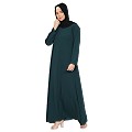 A-line inner abaya with a complementary Hijab-Bottle Green A-line inner abaya with a complementary Hijab-Bottle Green